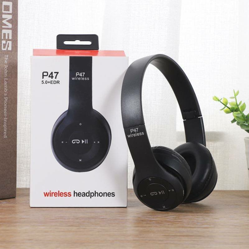 Беспроводные наушники P47 Bluetooth 5.0 EDR Wireless с микрофоном, FM-радио, с поддержкой SD-карты памяти (Mp3-плеер) черный