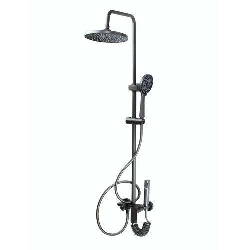 Душевая система SANTREK AQUA-1245 PRESTIGE (SAP-1245) шар. d-35 с верхним душем, смесителем, гигиен лейкой (оруж сталь)