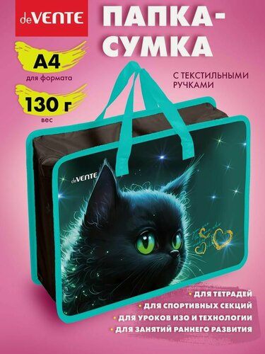 Изображение товара Папка сумка школьная с ручками, формата А4 для дополнительных занятий, изо, технологии, творчества, рисования 33х26х10 см