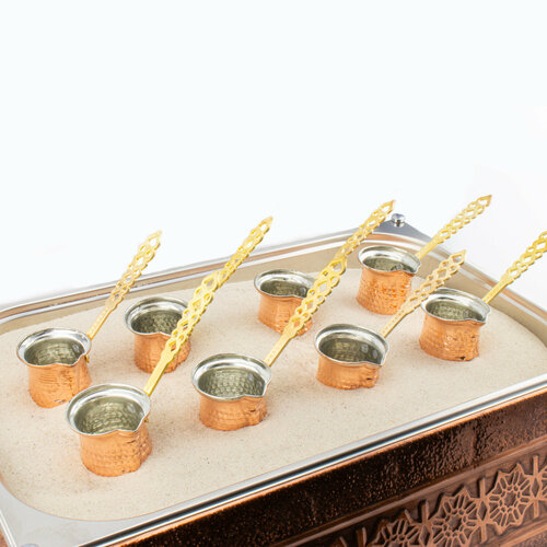 Кофеварка аппарат для приготовления кофе на песке большой комплект 8 турок 32000₽