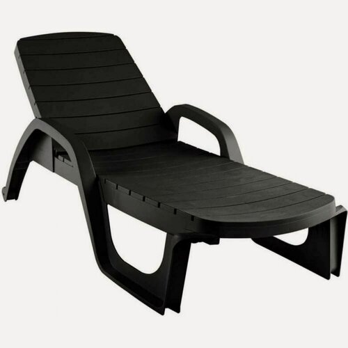 Изображение товара Шезлонг для дачи Ellastik Plast Прованс 190x70x32см, шоколадный, с регулируемой спинкой
