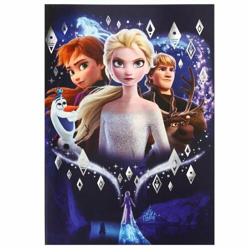 Блокнот А5 на скрепке 40 листов в точку тиснение серебро Холодное сердце 474₽