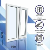 Конструкция оконных профилей состоит из двухстворчатой, где левая глухая, а правая поворотно откидная системы состоящая из  ...