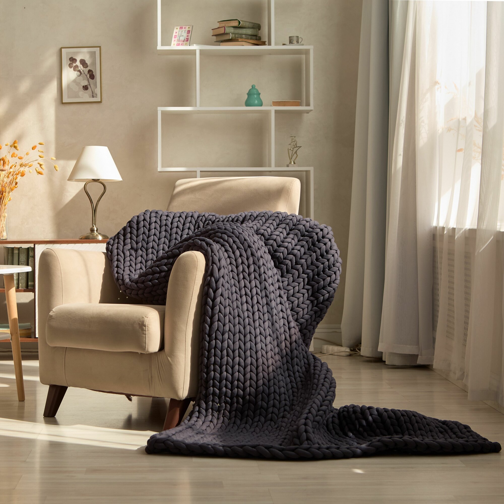 фото Утяжеленный плед Slaap иссиня-черный