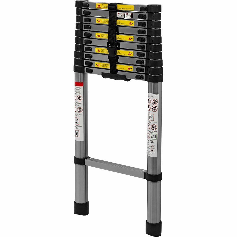 фото Лестница телескопическая стальная Raybe RS430 4,3 м