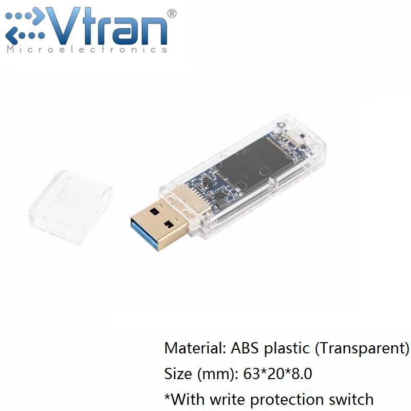 EVTRAN MICROELECTRONICS V03S MLC USB-флешка 64ГБ, Transparent, 256 ГБ