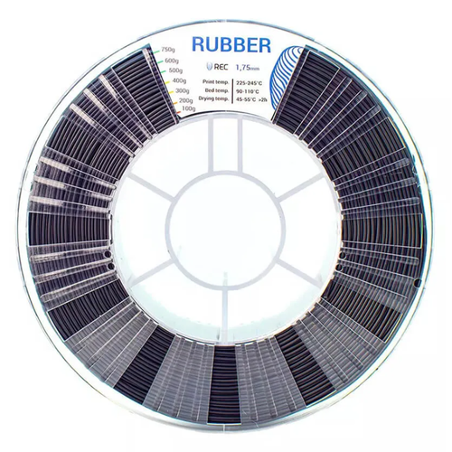 Катушка RUBBER-пластика REC 1.75мм, 750г, черный