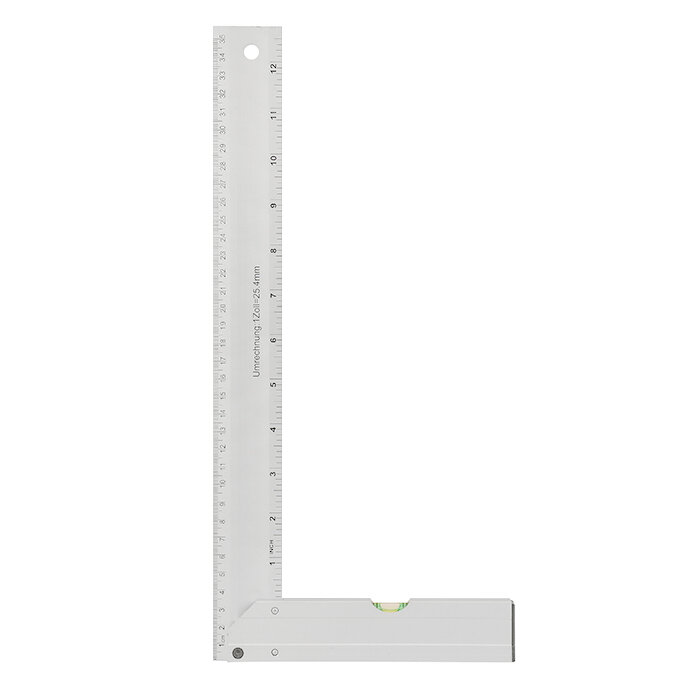 фото Угольник литой алюминиевый с уровнем `PRAKTISCHE TOOLS`, 350 мм