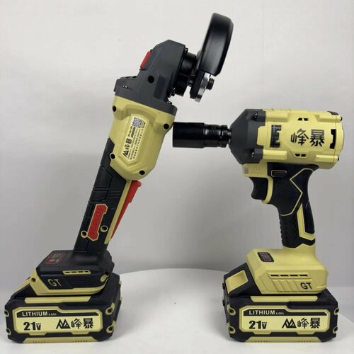 Набор инструмента FEN 2 в 1 ударный гайковерт и УШМ 650 Нм 2 аккумулятора кейс 12100₽