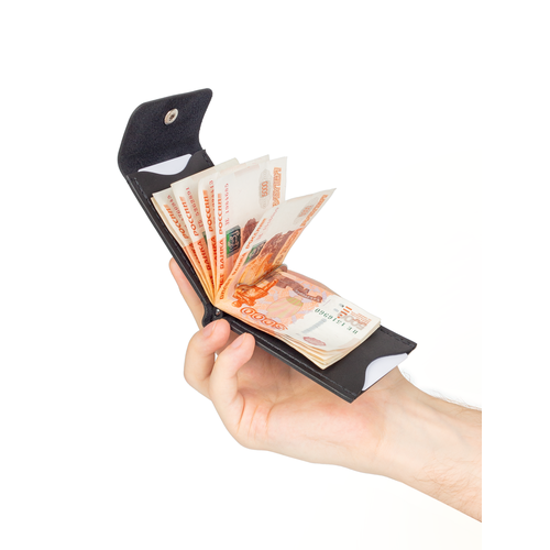 Зажим для купюр Yuzhanini Goods, фактура гладкая, черный