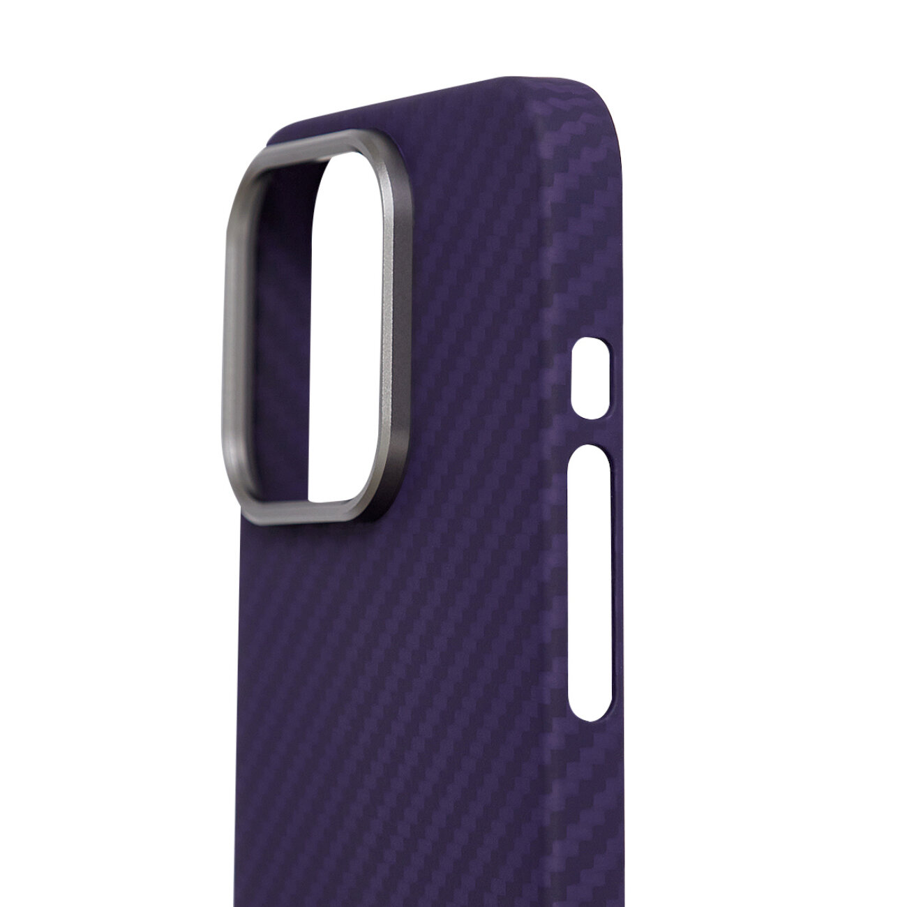 Чехол с МагСейф для Айфон 14 Про KEEPHONE Kevilar (Кевлар-Карбон) MAGSAFE CASE-Фиолетовый 100% арамидного волокна — фото 1