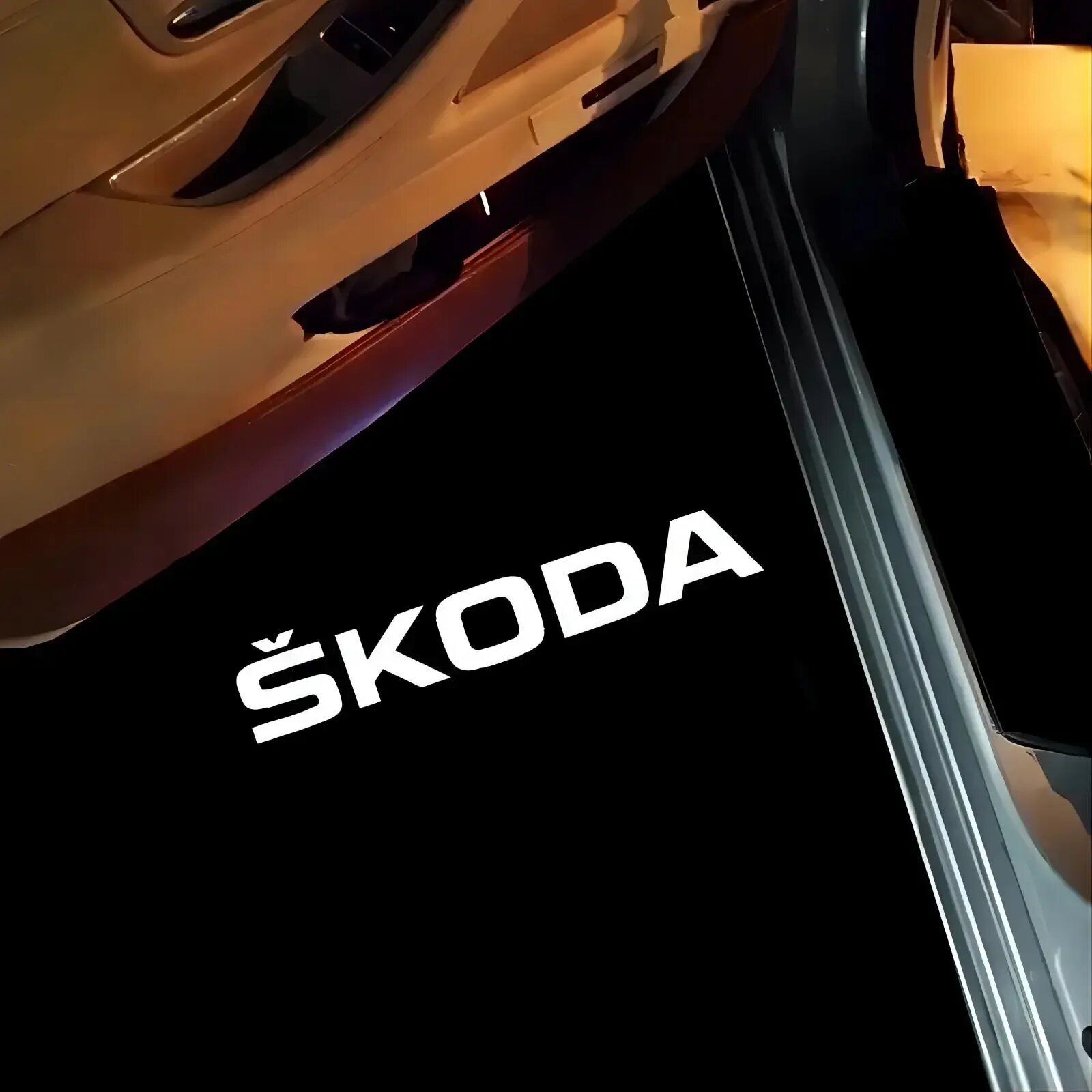 2X для Skoda автомобильный светодиодный проектор с логотипом двери Karoq 2017-2024 Kodiaq 2016-2024 Octavia A7 2015-2024 YETI 2012-2017 аксессуары, 2Pcs, New Skoda — фото 1