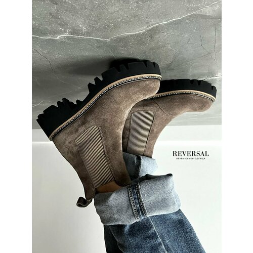 фото Ботинки челси reversal, размер 37, черный, коричневый