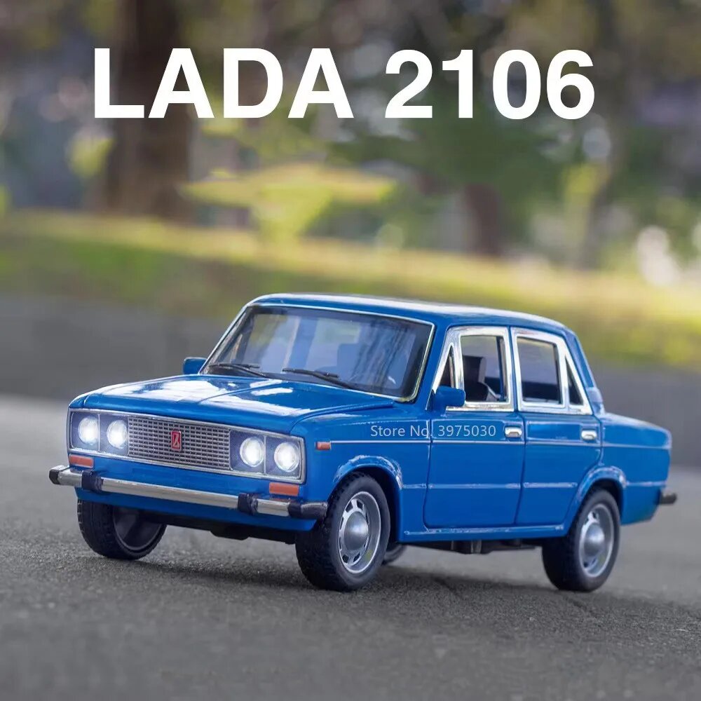 Масштаб 1:24, LADA 2106, Модель Русского Автомобиля, Легкий Сплав, Звук И Свет, Коллекционная Игрушка Для Детей