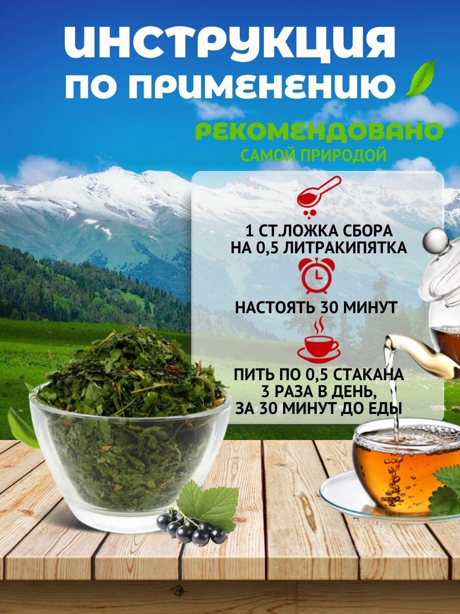 Витаминные Лекарственные Травы Лист черной смородины дикой, травяной чай для иммунитета, лечение гастритов, атеросклероза, травы Алтая