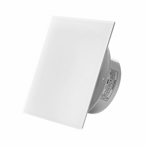 Вытяжной тонкий вентилятор SlimVent МV 100 стекло квадрат белый матовый 3500₽