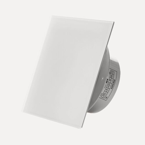 Изображение товара Вытяжной тонкий вентилятор SlimVent МV 100, стекло квадрат белый матовый