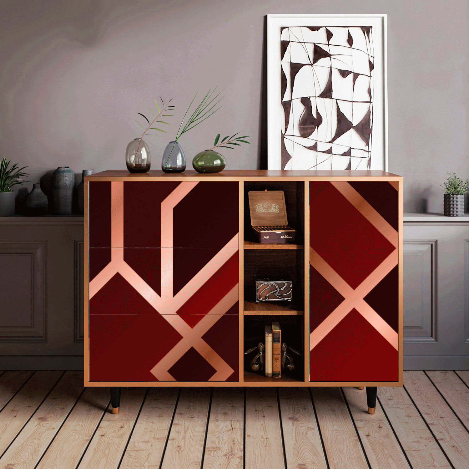 Комод - STORYZ - BS2 Velvet 1920's, Разер - 125 x 97 x 48 см , Цвет корпуса - Орех
