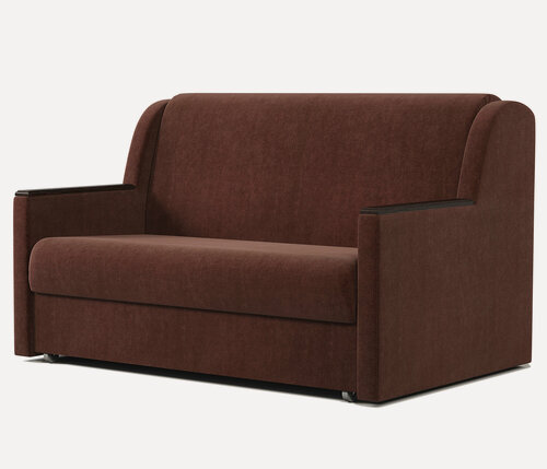 Изображение товара Диван-кровать Шарм-Дизайн Аккорд Д 120х194 см, диван раскладной, аккордеон, прямой, велюр Дрим шоколад
