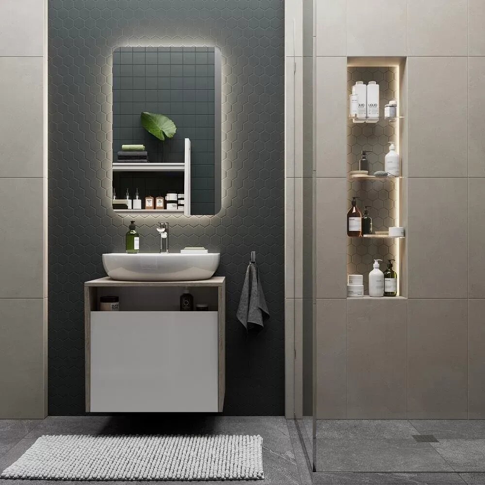 PRO.60.1/WHT Тумба PRO подвесная 1 ящик 60, белая глянцевая Цена за 1шт. — фото 1