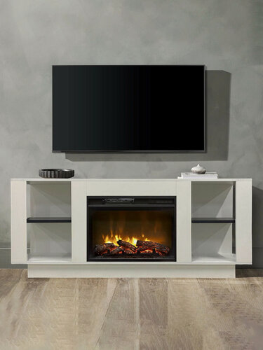 Изображение товара Камин электрический лидеркамин Bastion WT с очагом Magic 24, тумба под ТВ, пульт ДУ, звуковой эффект, обогрев