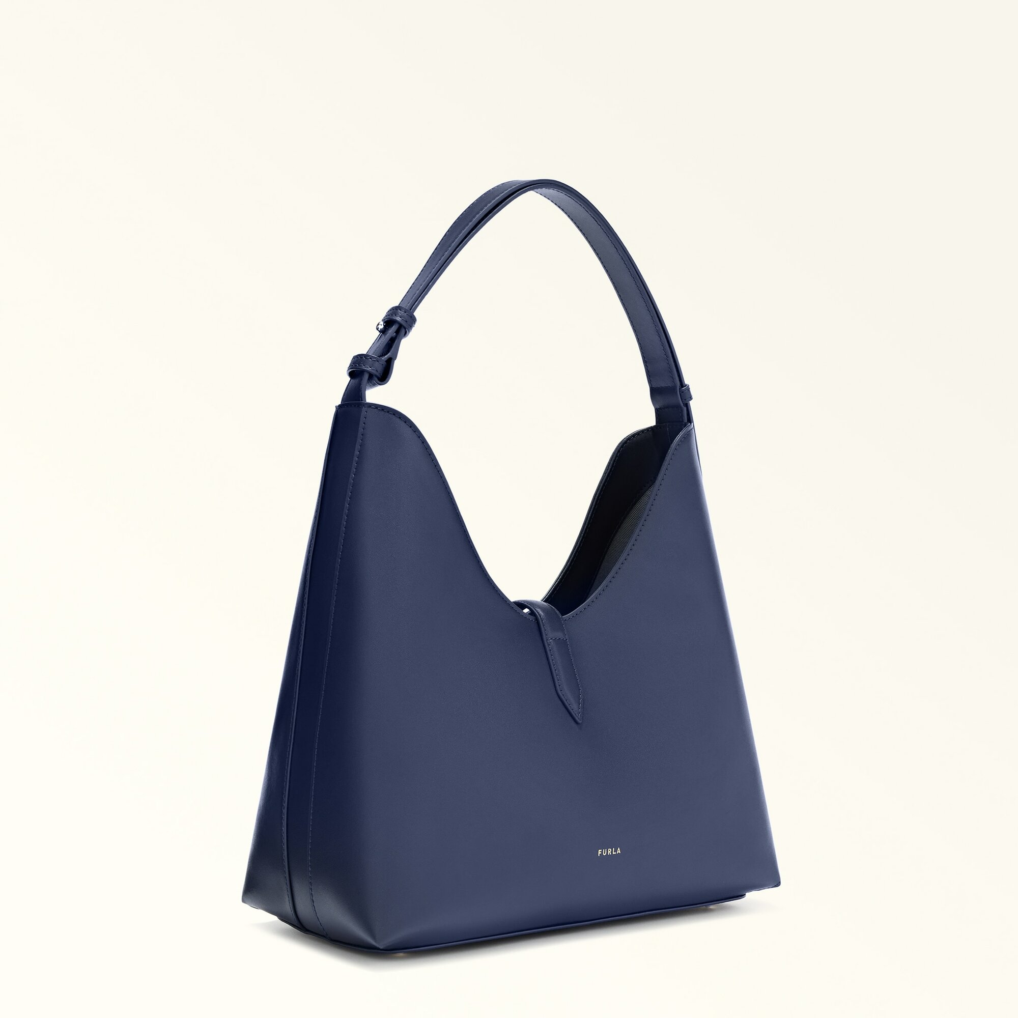 Сумка хобо FURLA FURLA GOCCIA M HOBO, фактура гладкая, синий — фото 1