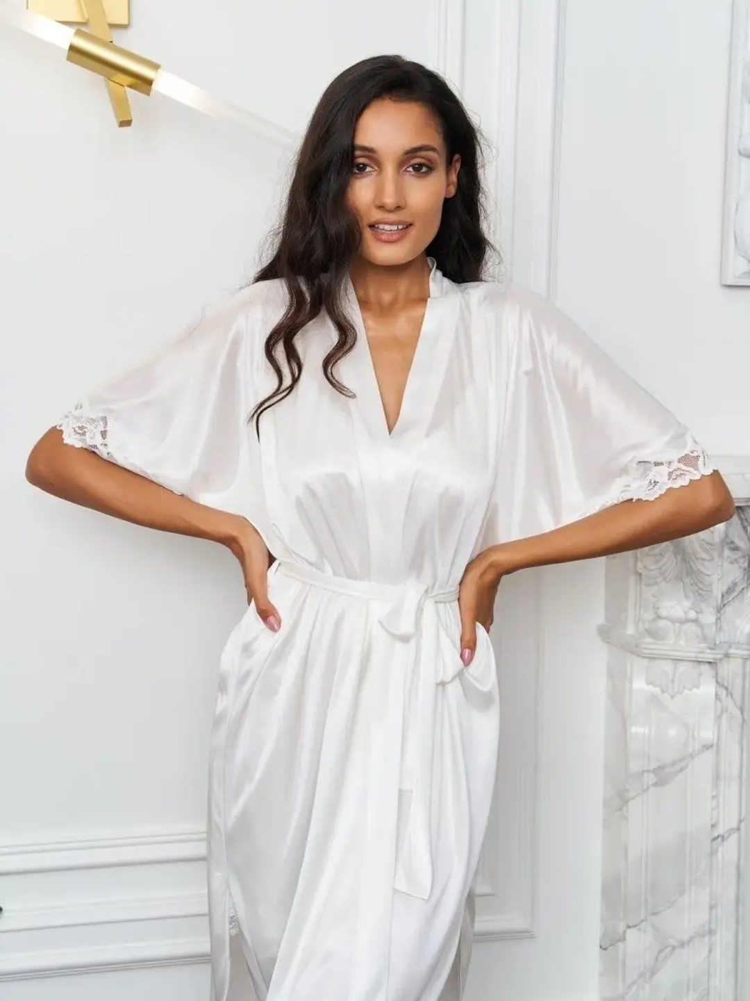 Халат , размер 46, белый — фото 1