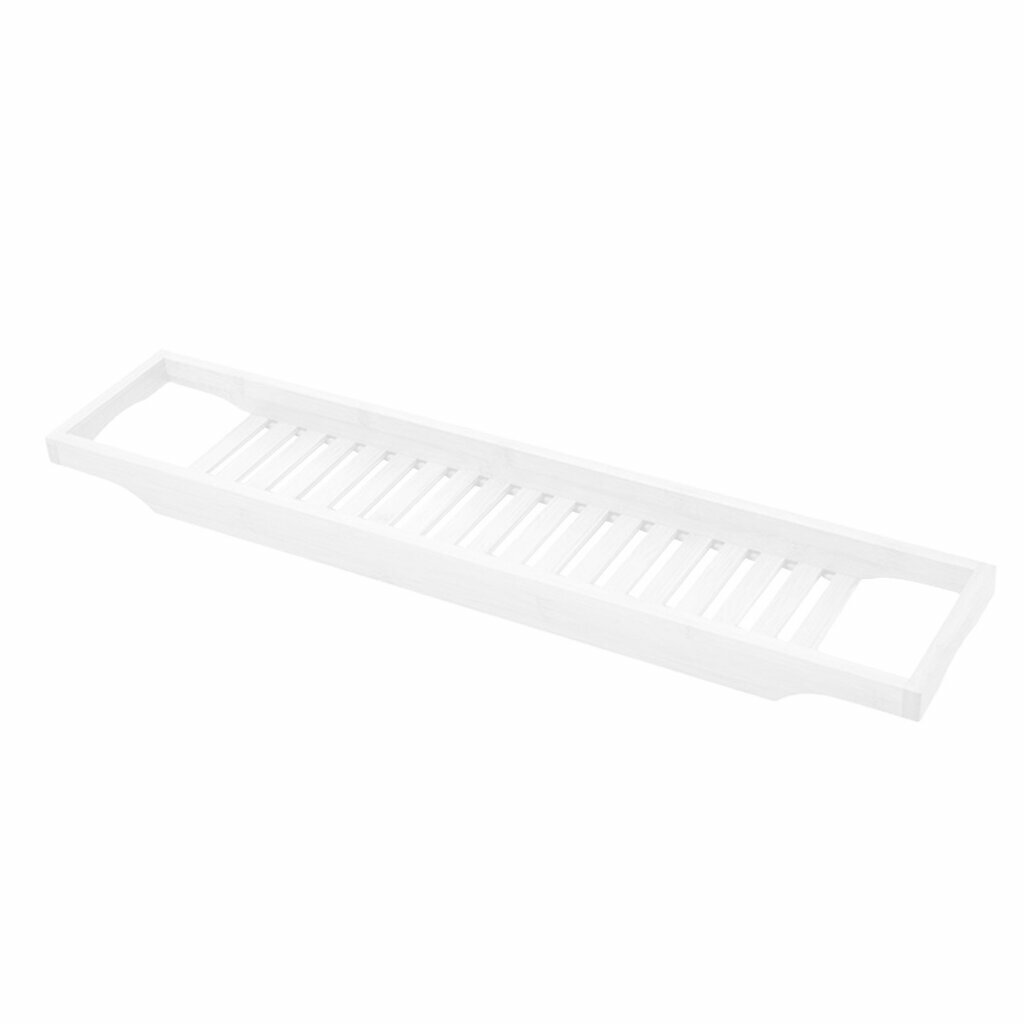 Устойчивые органайзеры для ванны регулируемая бамбуковая полка нескользящая передняя часть портативная полка для спа Белый