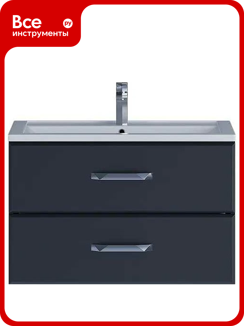 Тумба под раковину uperwood Foster 80 см подвесная черная 291020517