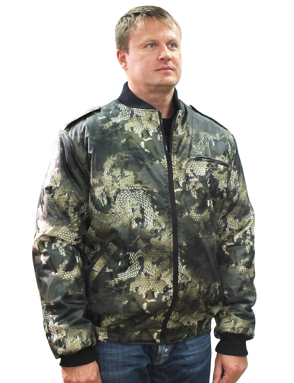 Ветровка Компания БВР осенняя камуфляж размер 44-46/170-176 серый зеленый