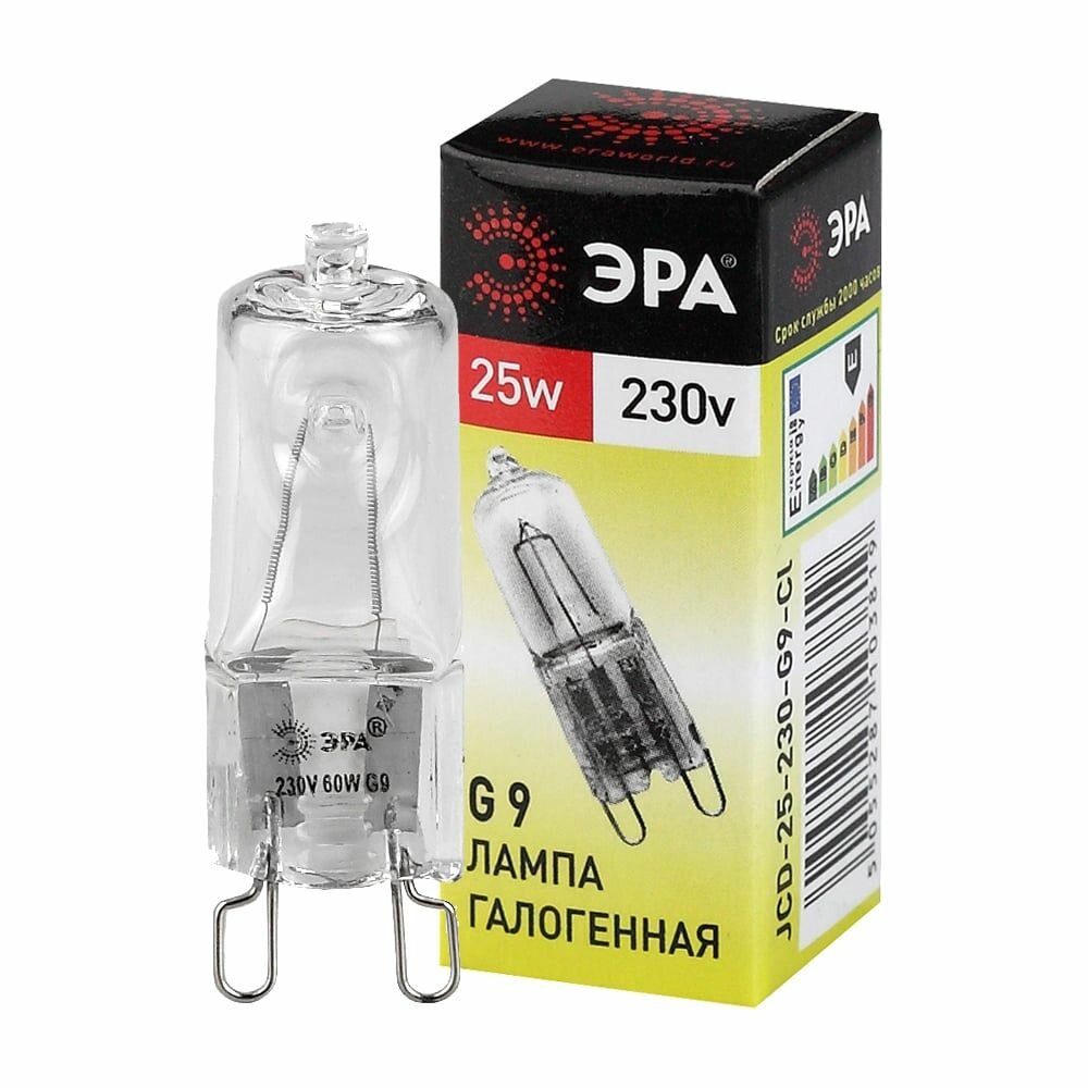 Лампа галогенная G9-JCD-25-230V-Cl 25Вт капсула G9 230В Эра C0027376