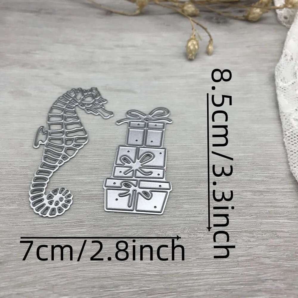 Металлический штамп морской конек для скрапбукинга