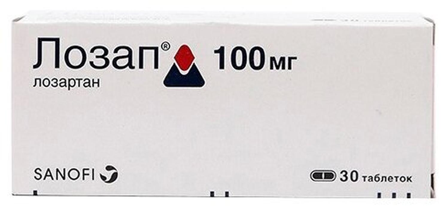 Лозап таб. п/о плен., 100 мг, 30 шт.