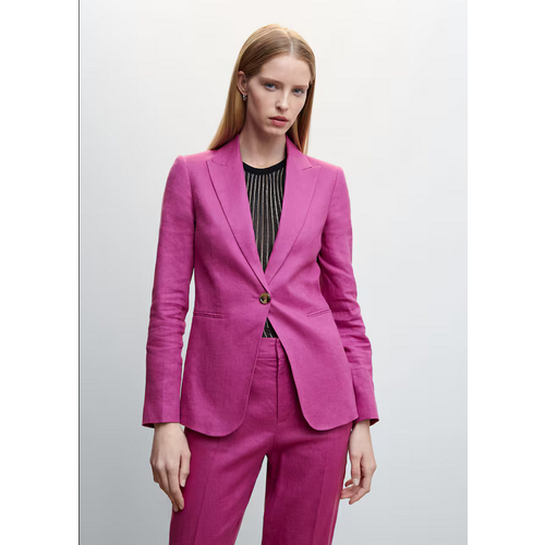 Пиджак MANGO, размер 34, фиолетовый