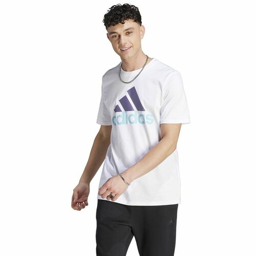 футболка asics big logo tee размер 44 46 серый Футболка спортивная adidas, размер XL, белый