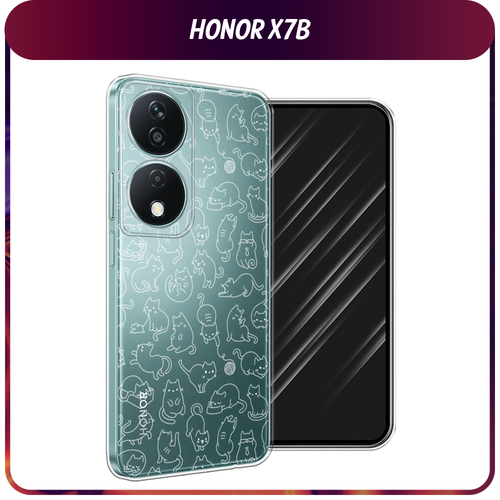 Силиконовый чехол на Honor X7B / Хонор X7B Шкодливые котики, прозрачный силиконовый чехол на honor x7b хонор x7b шкодливые котики прозрачный