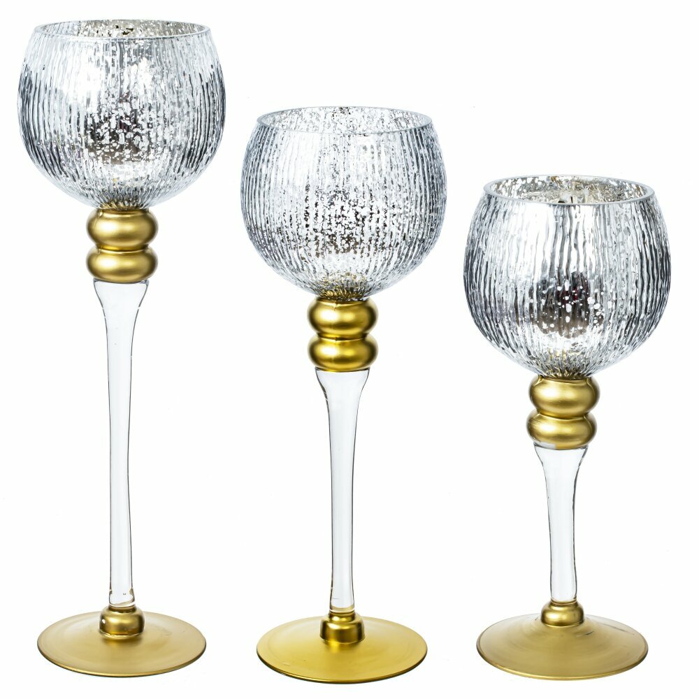 Набор из 3-х подсвечников L35 W12 H40 см