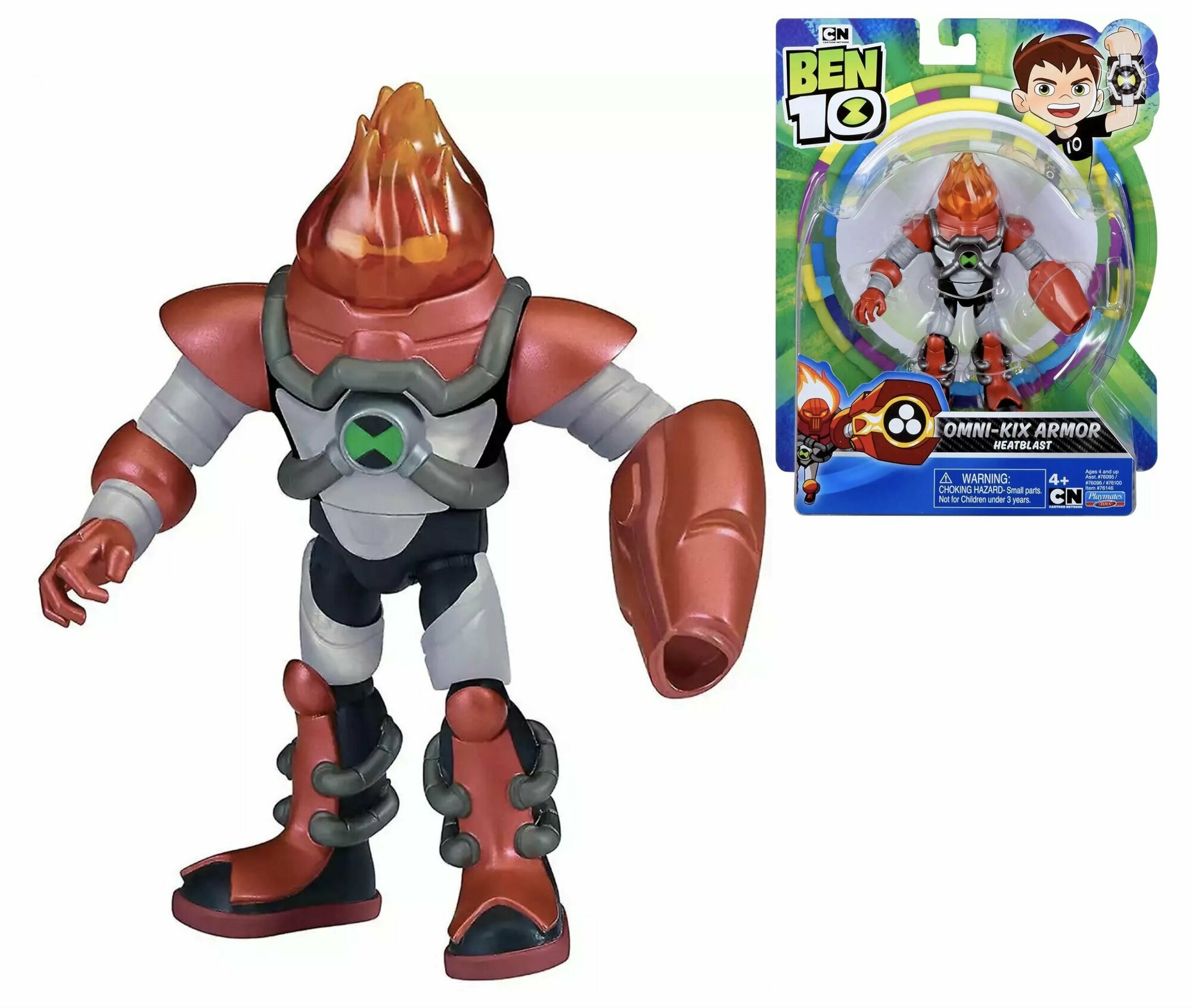 Фигурка Бен 10 Бронированный Человек огонь Ben 10 HEATBLAST Omni-Kix Armor 76146