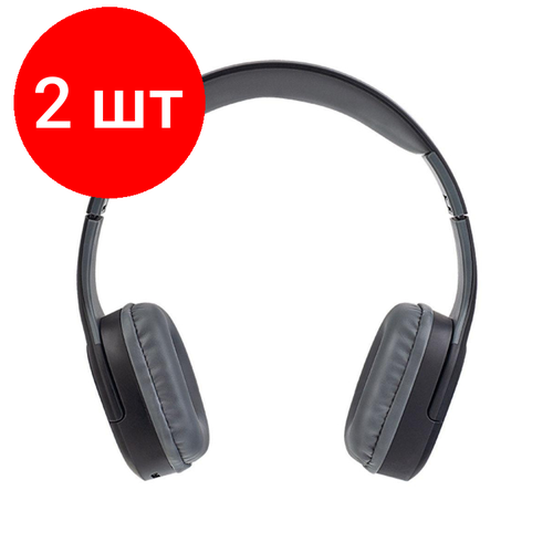 Комплект 2 штук, Наушники Perfeo Fold, Bluetooth, полноразм, MP3/FM/AUX, черные (PF_A4912)