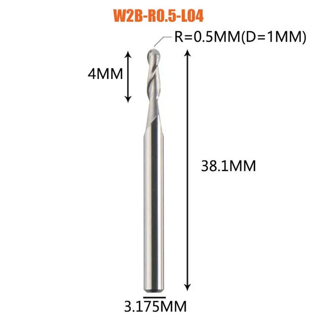 Dreanique чистовая концевая твердосплавная сферическая фреза по дереву для чпу (R3.0 L32 d6) W2B-R3.0-L32 11384