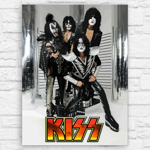 Картина по номерам на холсте музыка KISS (рок музыка, хард-рок) - 13620 В 60x80