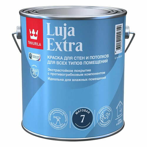 Краска вд TIKKURILA Luja Extra база A для стен и потолков 27л белая арт700014018 15637₽
