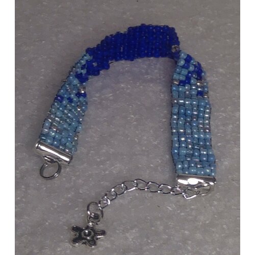 Плетеный браслет Морской сувенир, 1 шт., размер 17 см, размер one size, голубой