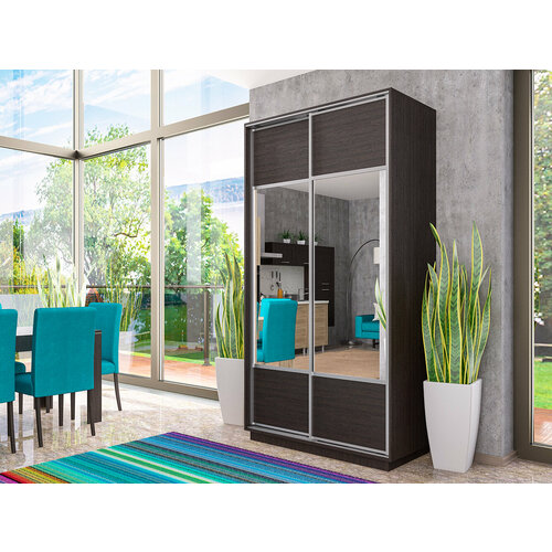 Шкаф-купе НИКА-2 2200х1200х600 дуб венге двери зеркальные 2шт 24140₽