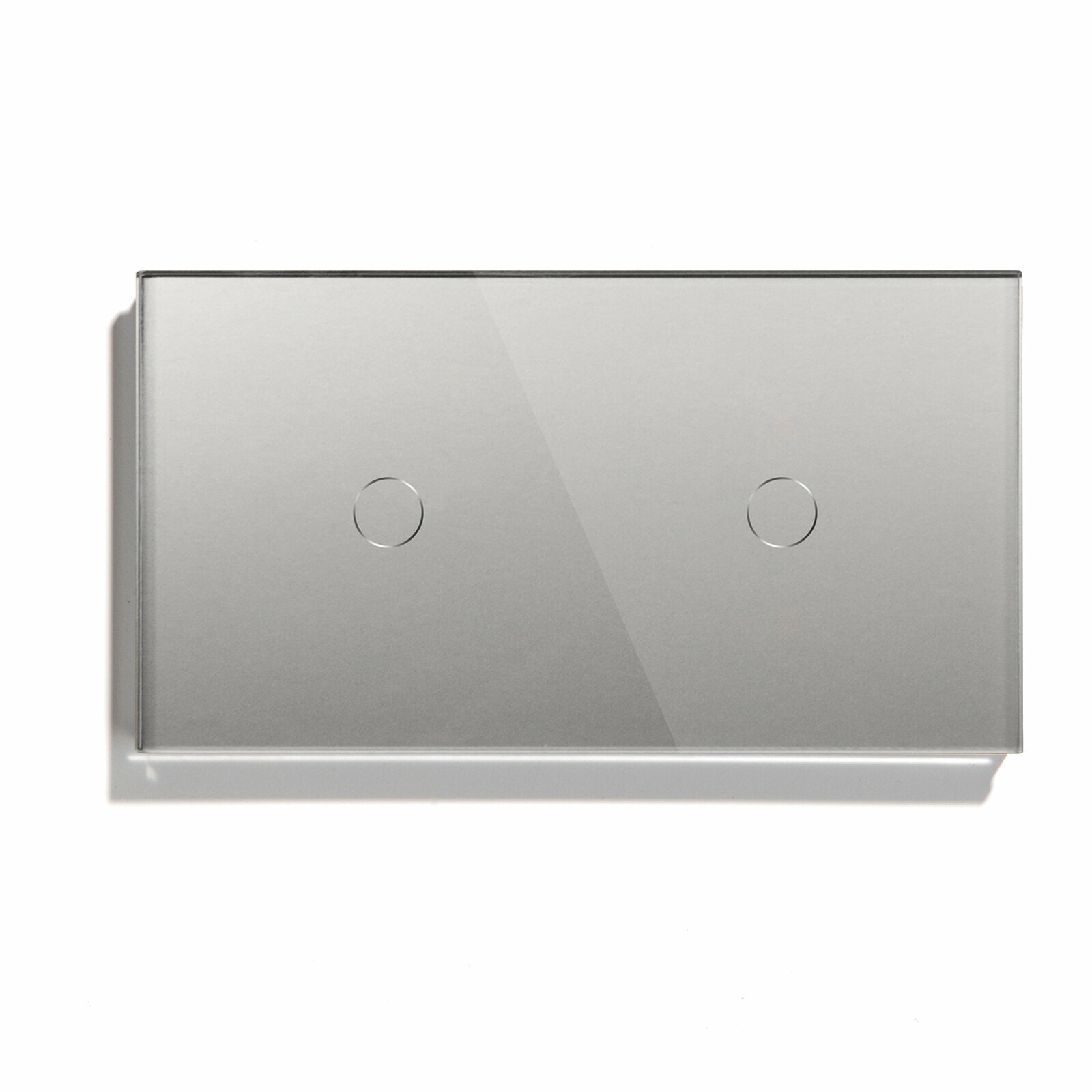 Сенсорный выключатель 2 клавиши, 2 поста (1G+1G), стекло 157х86мм, цвет серый