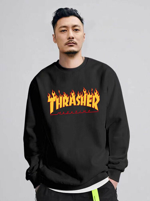 Свитшот THRASHER, размер XL, черный