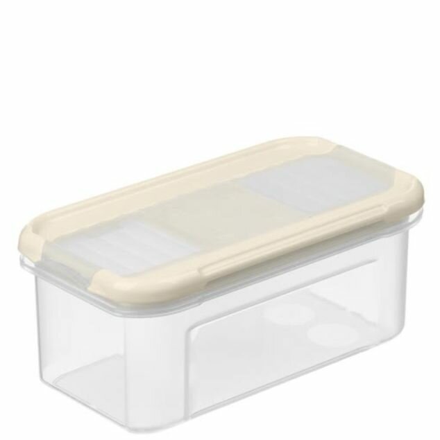 фото Банка для сыпучих продуктов Modena прямоугольная 0,5л с дозатором светло-бежевый