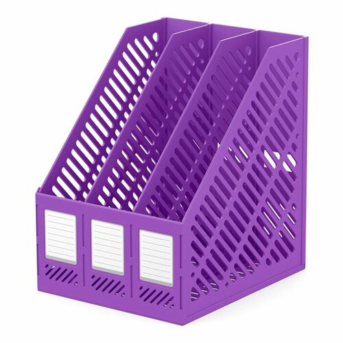 Лоток для бумаг вертикальный 3-х секционный сборный Erich Krause Classic Vivid фиолетовый 1106₽