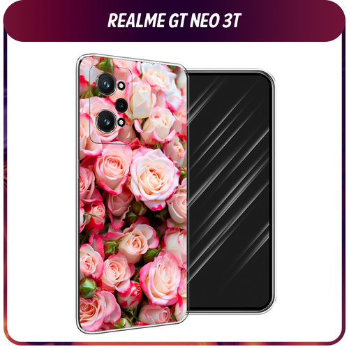 Силиконовый чехол на Realme GT Neo 3T/GT Neo 2 / Реалми GT Neo 3T Много роз