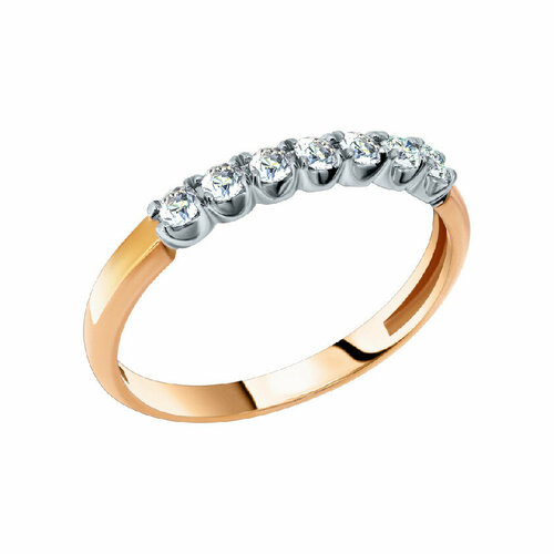 Кольцо обручальное Галерея Эксклюзива, красное золото, 585 проба, бриллиант, размер 16, золотой, красный